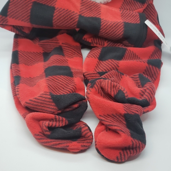 Carter's Buffalo Check Heart Footed 1-Piece Pajamas for Baby NWT - Picture 3 of 5
